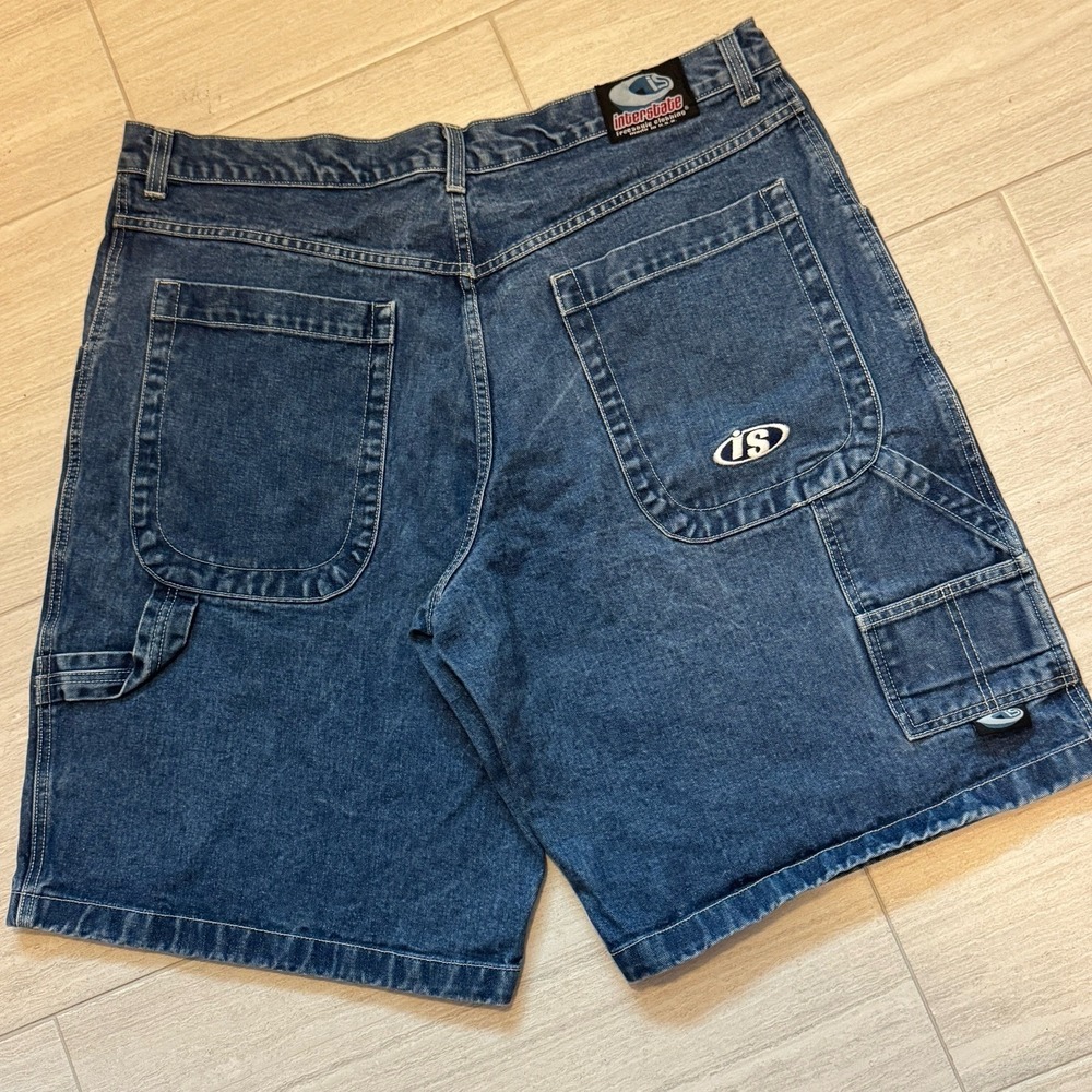 Vintage Interstate Carpenter Baggy Fit Rave Skater Jean Denim Shorts Jorts 40